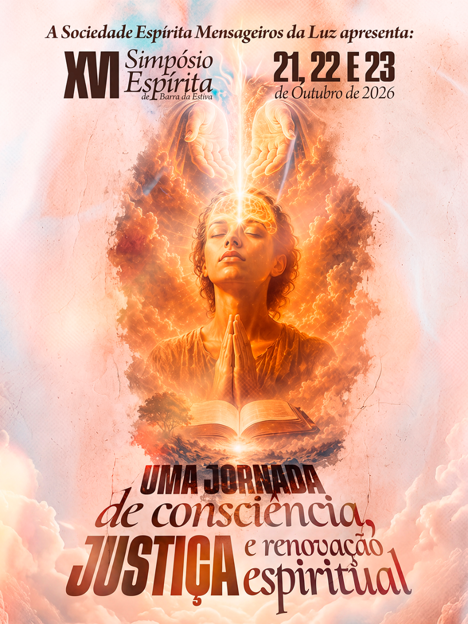 Cartaz do XVI Simpósio Espírita de Barra da Estiva — 21, 22 e 23 de Outubro de 2026